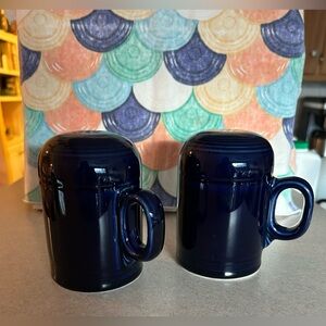 FiestaWare COBALT BLUE Large Range Top Salt & Pepper Shakers Retired Color EUC